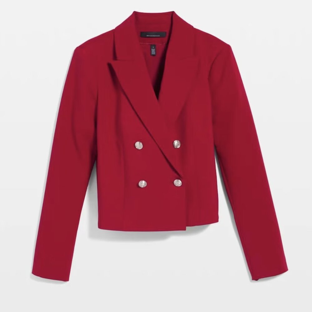 White House Black Market - Cropped Blazer- RED -NEW WITH TAGS- SIZE 0